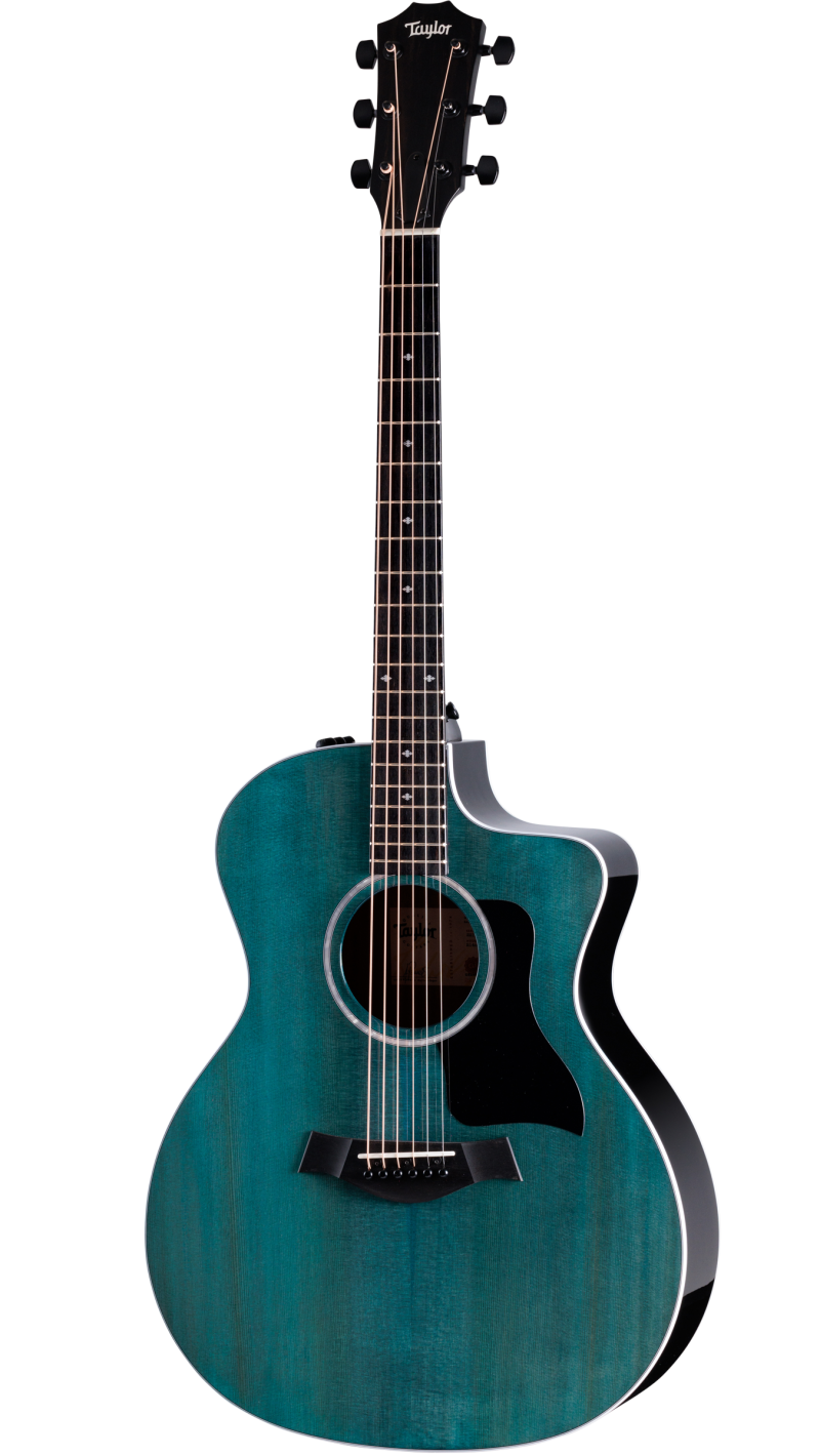 【送料込】Taylor アコースティックギター 214ce純製ストラップ等付属 214ce Plus スペシャルエディション、トランスブルー サペリ